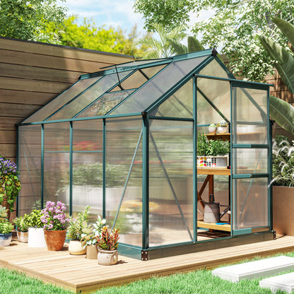 Outsunny Invernadero De Jardín 2x2,5m Policarbonato Aluminio Protección Uv30_1
