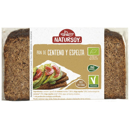 Pão Alemão de Centeio e Espelta, 500 g. Natursoy