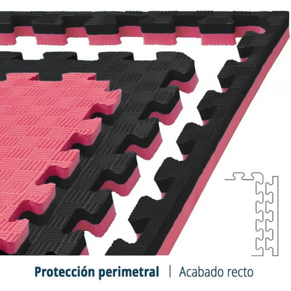 Artatami® Tatami Puzzle 1x1x40 mm Rojo - Negro Pack Ahorro【2 Unidades】 Alta Densidad EVA – Judo, BJJ, MMA y Lucha_1
