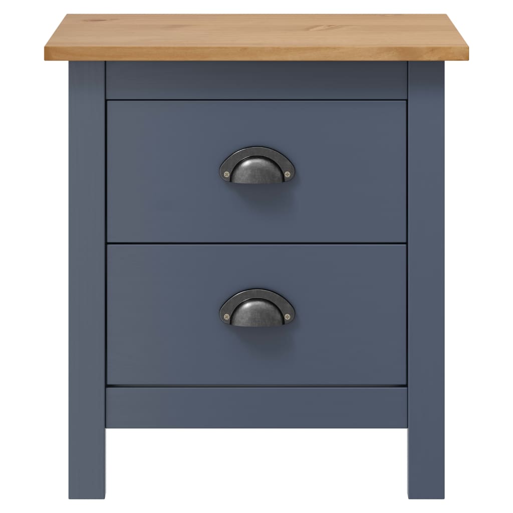 Mesita De Noche Hill Madera Maciza De Pino Gris 46x35x49,5 Cm_0