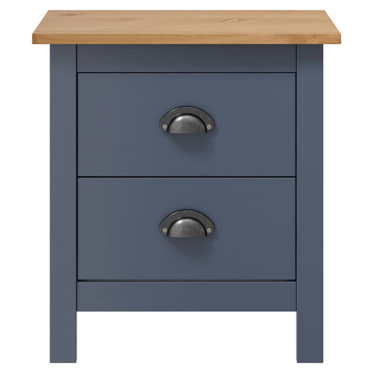 Mesita De Noche Hill Madera Maciza De Pino Gris 46x35x49,5 Cm_0