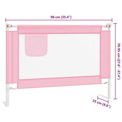 Vidaxl Barandilla De Seguridad Cama De Niño Tela Rosa 90x25 Cm_2