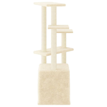 Rascador Para Gatos Con Postes De Sisal Color Crema 107,5 Cm_3