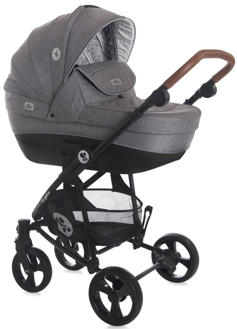 Carrito De Bebé Trio Con Capazo Duro Crysta Hasta 22 Kg Cool Grey_1