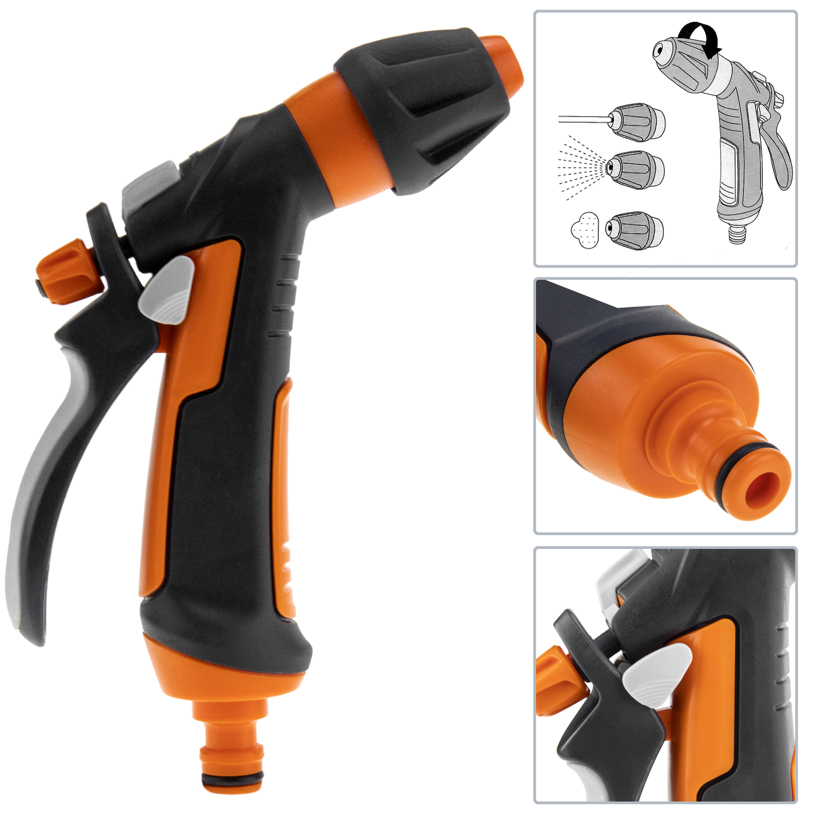 Pistola Pulverizador De Riego Regulable Con Conector Rápido Y Gatillo Posterior_1