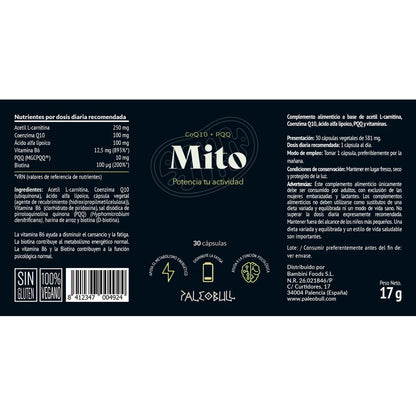 Mito Health Potenciador da Atividade Mitocondrial Paleobull 30 cápsulas