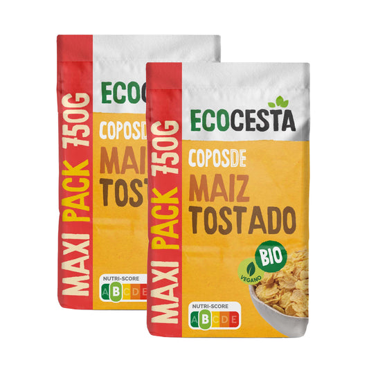 Pack de 2 Maxi Packs de Flocos de Milho Biológico Torrado da Ecocesta, 750g