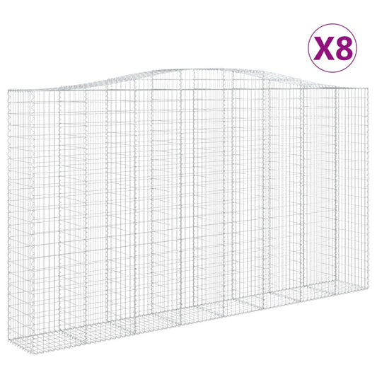 Cestas De Gaviones 8 Uds Forma De Arco Hierro 400x50x220/240 Cm_0