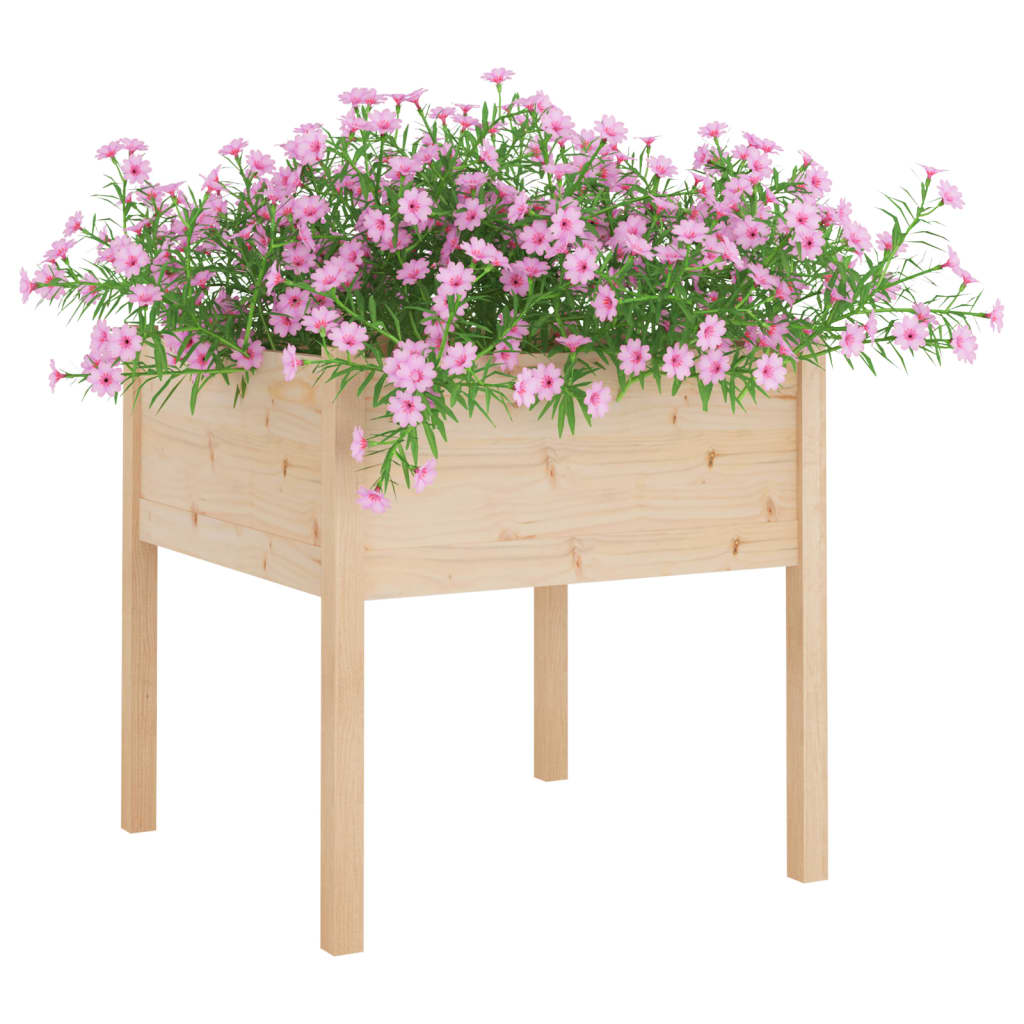Jardinera De Madera Maciza De Pino 70x70x70 Cm_2
