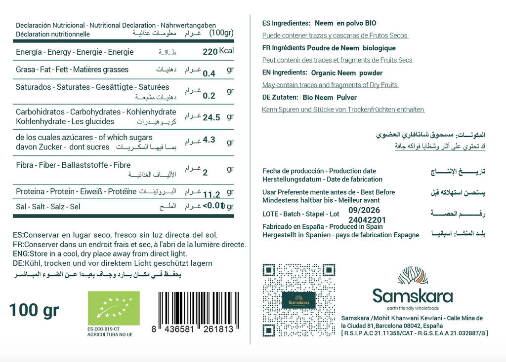 Hojas De Neem En Polvo Bio - 100g_1