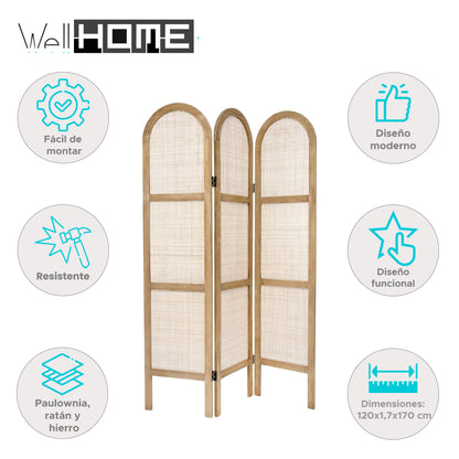 Well Home - Biombo De Rejilla De Mimbre 170 Altura_1