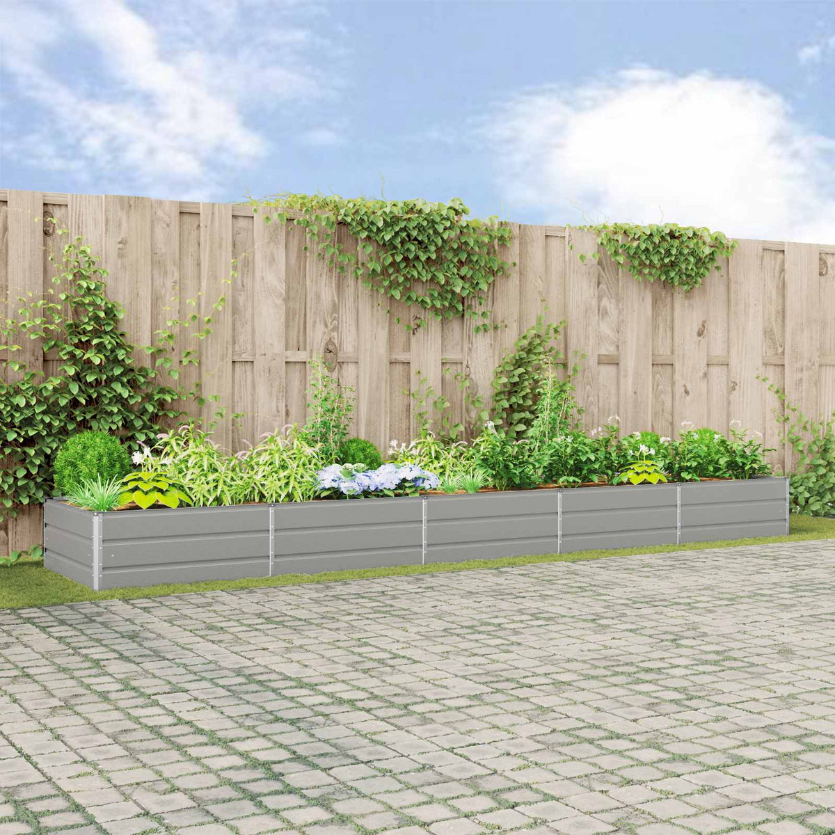 Jardinera Gris Claro 480 X 100 X 45 Cm Acero Galvanizado_1