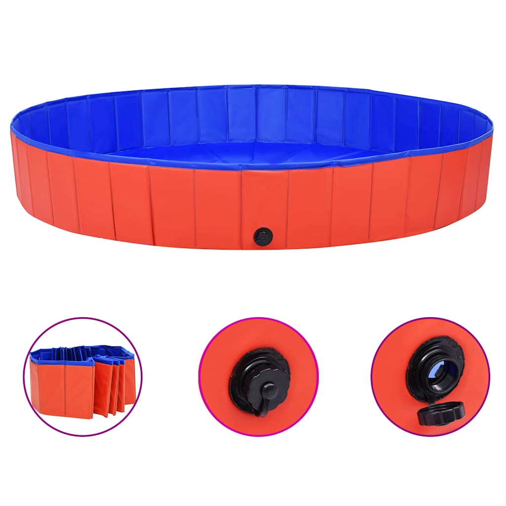 Piscina Para Perros Plegable Pvc Rojo 200x30 Cm_1