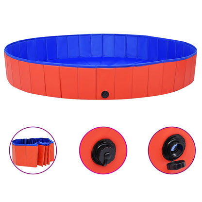 Piscina Para Perros Plegable Pvc Rojo 200x30 Cm_1
