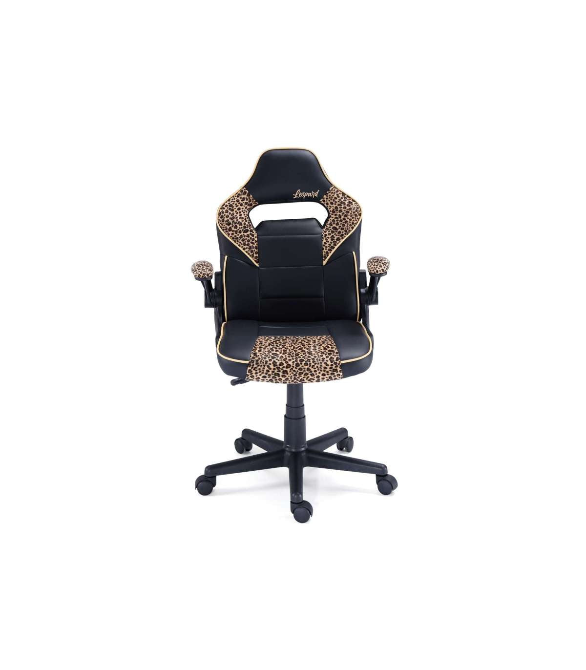 Sillón Gamer Sport De Oficina O Estudio En Símil Piel Negro/leopardo, 98/108 Cm(alto)60 Cm(ancho)60 Cm(largo)_4