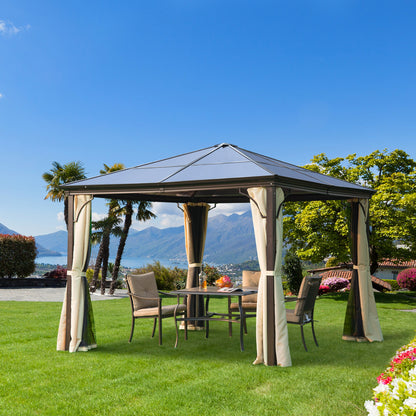 Outsunny Carpa Cenador Para Jardín Estable Anti-uv Techo 4 Paravientos_1