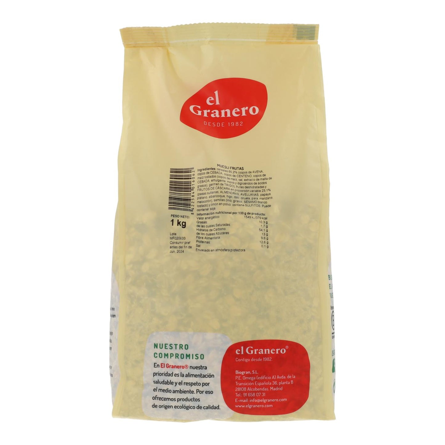 El Granero Muesli de Fruta 1 kg