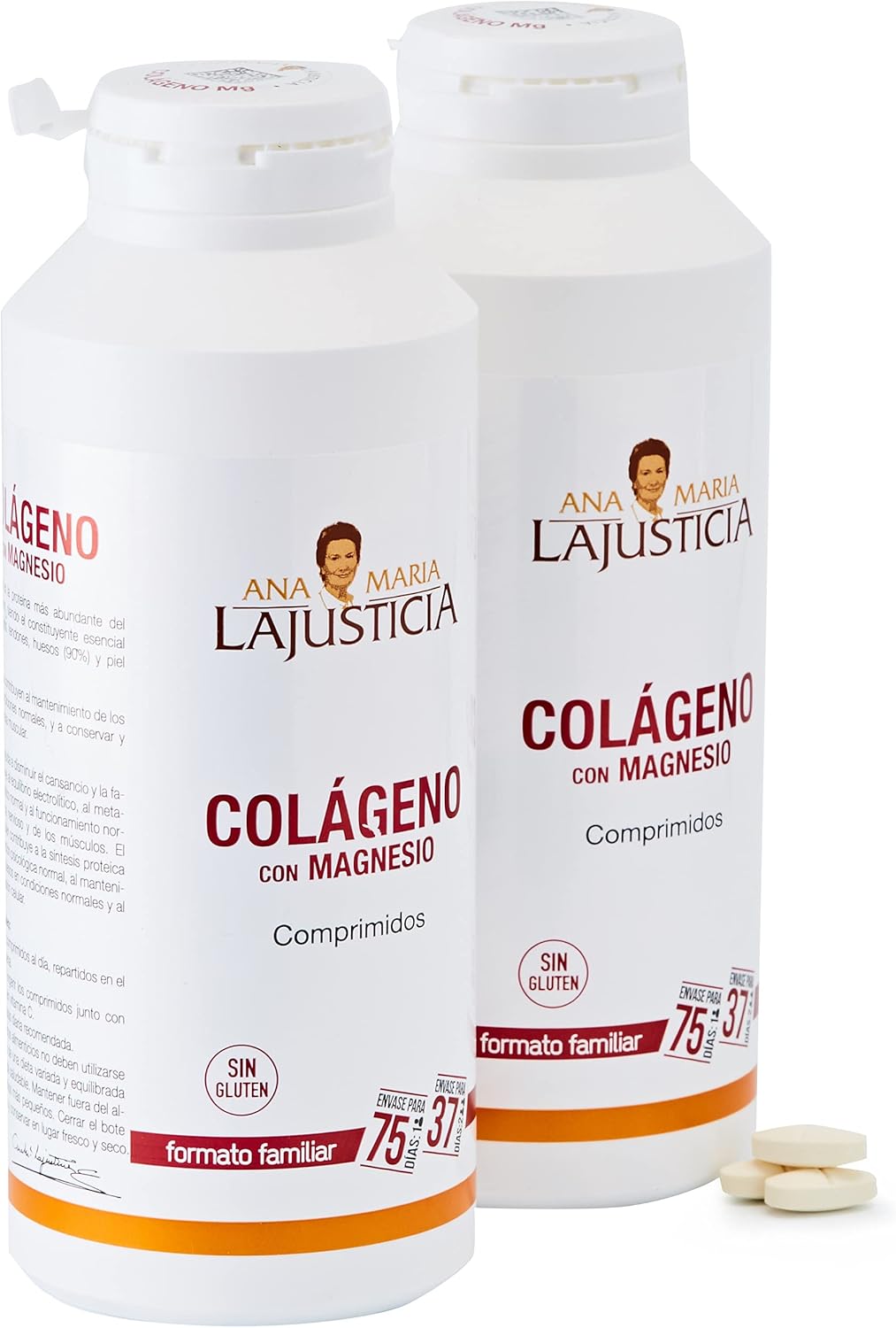 Embalagem 2x Colagénio com Magnésio Ana María La Justicia 450 comprimidos