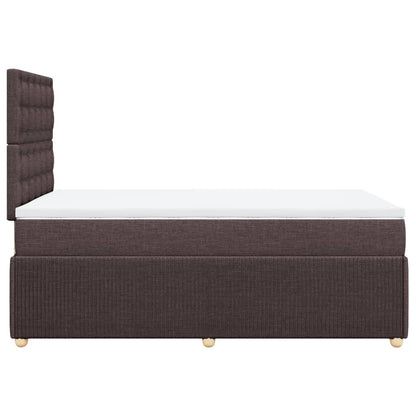 Cama Box Spring Con Colchón Tela Marrón Oscuro 120x200 Cm / Vetonek_3