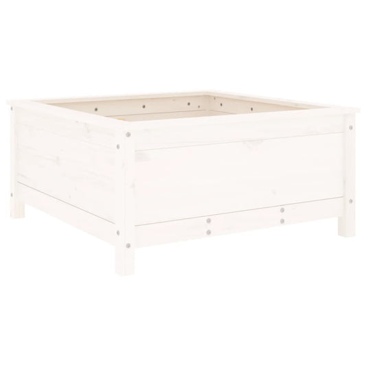 Jardinera Madera Maciza De Pino Blanco 82,5x82,5x39 Cm_0