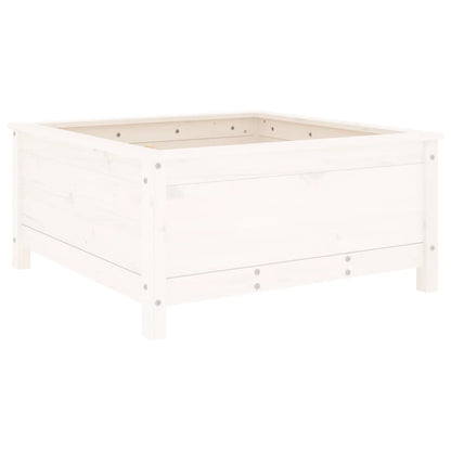 Jardinera Madera Maciza De Pino Blanco 82,5x82,5x39 Cm_0