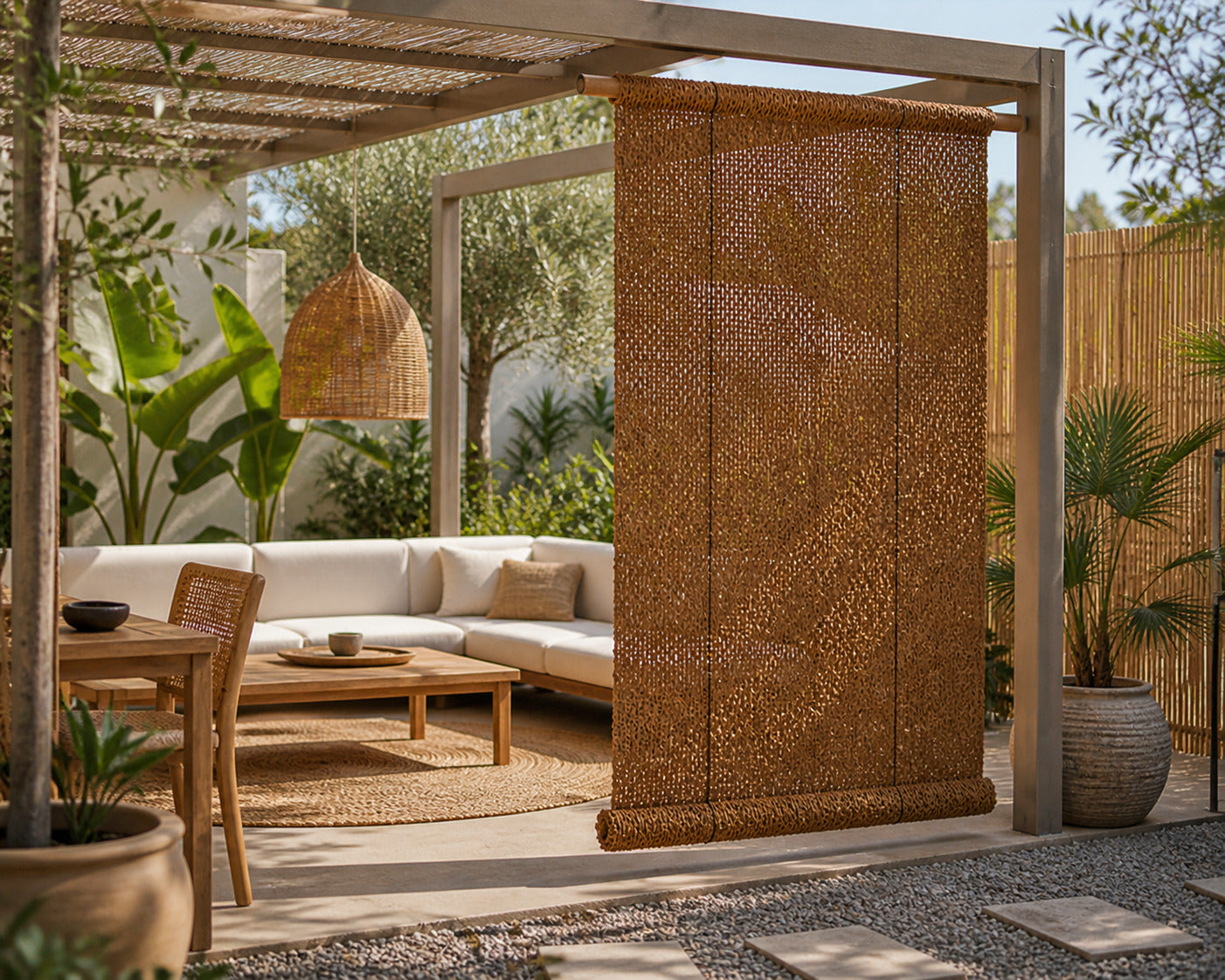Persiana Coco Natural 1,40/1,5x2,40 M 100% Ocultación Exterior Terraza Jardín_4