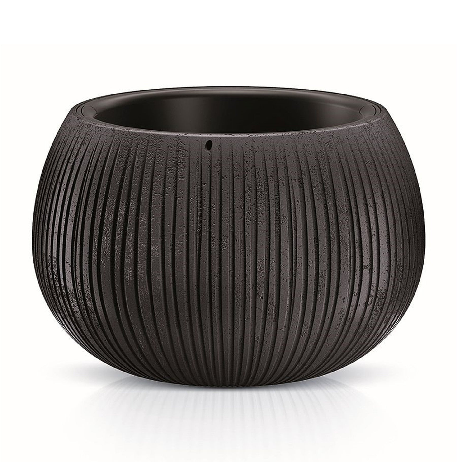 Prosperplast Beton Bowl De Plástico Con Depósito En Color Cemento Negro, 21,8 (alto) X 37 (ancho) X 37 (profundo) Cms