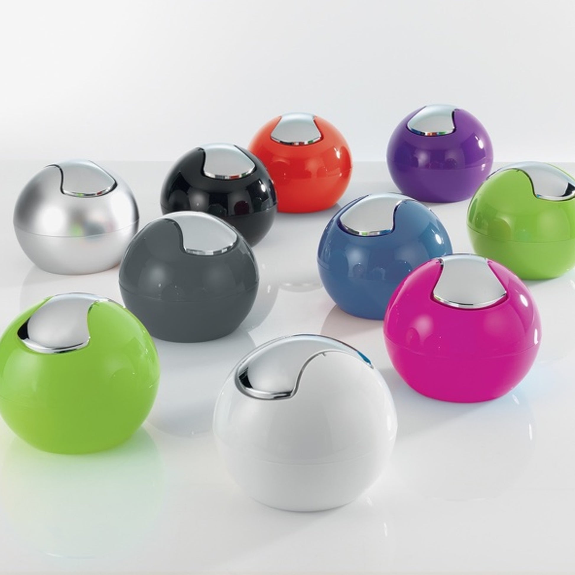 Spirella Colección Bowl, Papelera Ø16 X 14 Cm (1 Litro), Poliestirol, Rojo