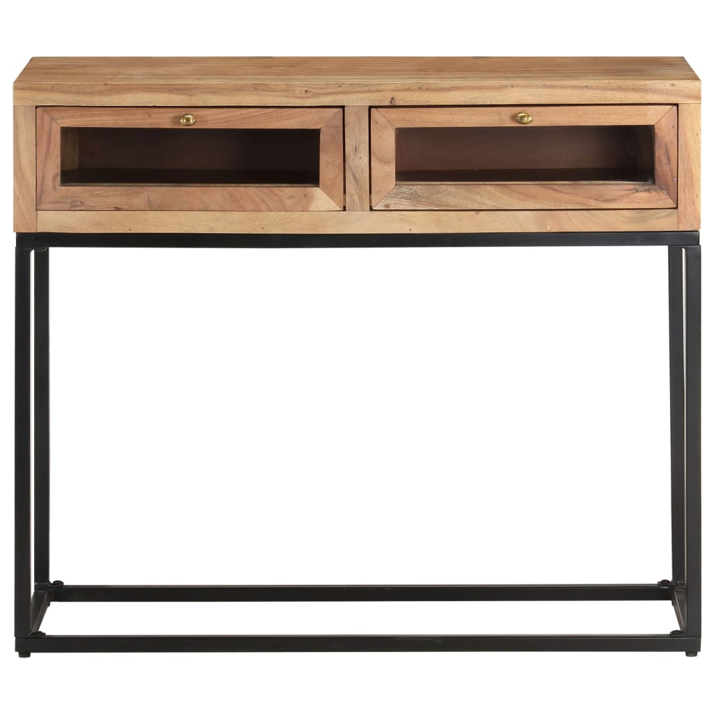Mesa Consola De Madera Maciza De Acacia 90x35x76 Cm_0