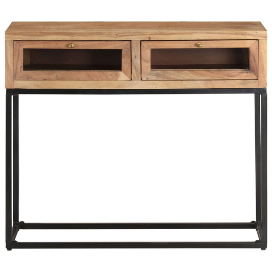 Mesa Consola De Madera Maciza De Acacia 90x35x76 Cm_0