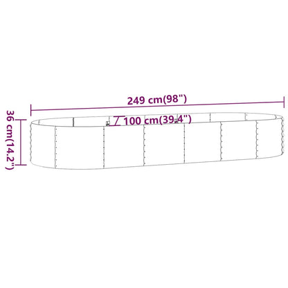Jardinera Arriate Acero Galvanizado Plata 249x100x36 Cm_5