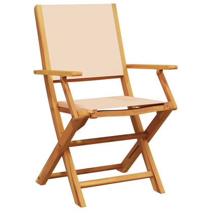 Set De Comedor De Jardín 5 Pzas Tela Madera Maciza Beige / Vetonek_2