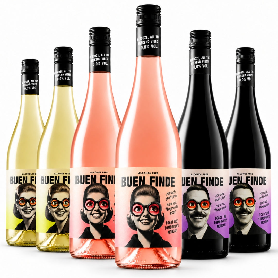 Vino Sin Alcohol 0,0% | Pack 6 Botellas X 750 Ml 2x Blanco Verdejo + 2x Rosado Tempranillo + 2x Tinto Tempranillo_0