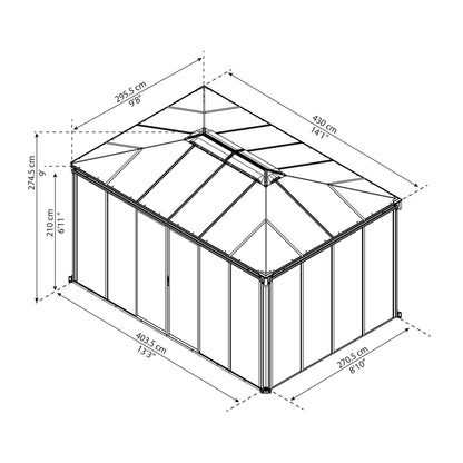 Gazebo fechado Ledro, 430x295 cm, Canopia, da Palram 