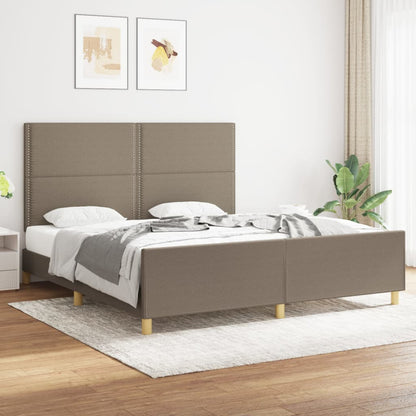 Estructura De Cama Con Cabecero De Tela Gris Taupe 180x200 Cm / Vetonek_5