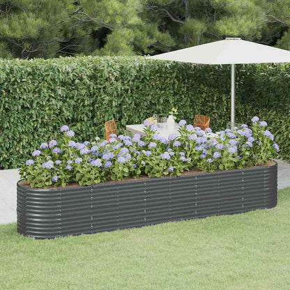 Jardinera Arriate Acero Galvanizado Antracita 368x80x68 Cm_1