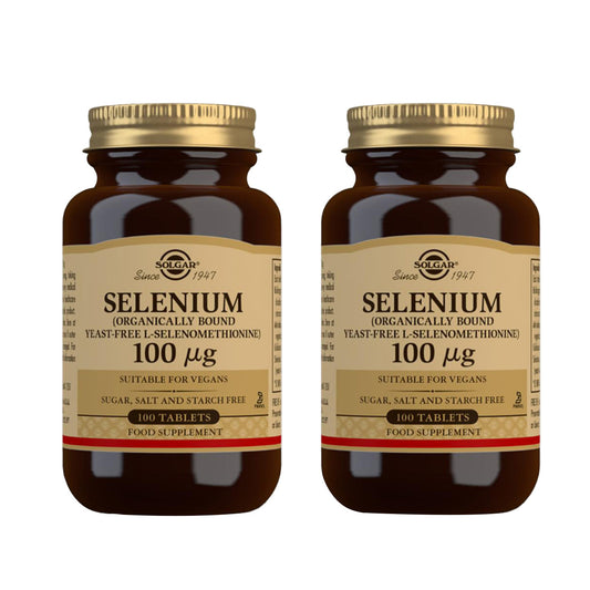 Embalagem 2x Selénio (sem fermento), 100 comprimidos de 100 mg