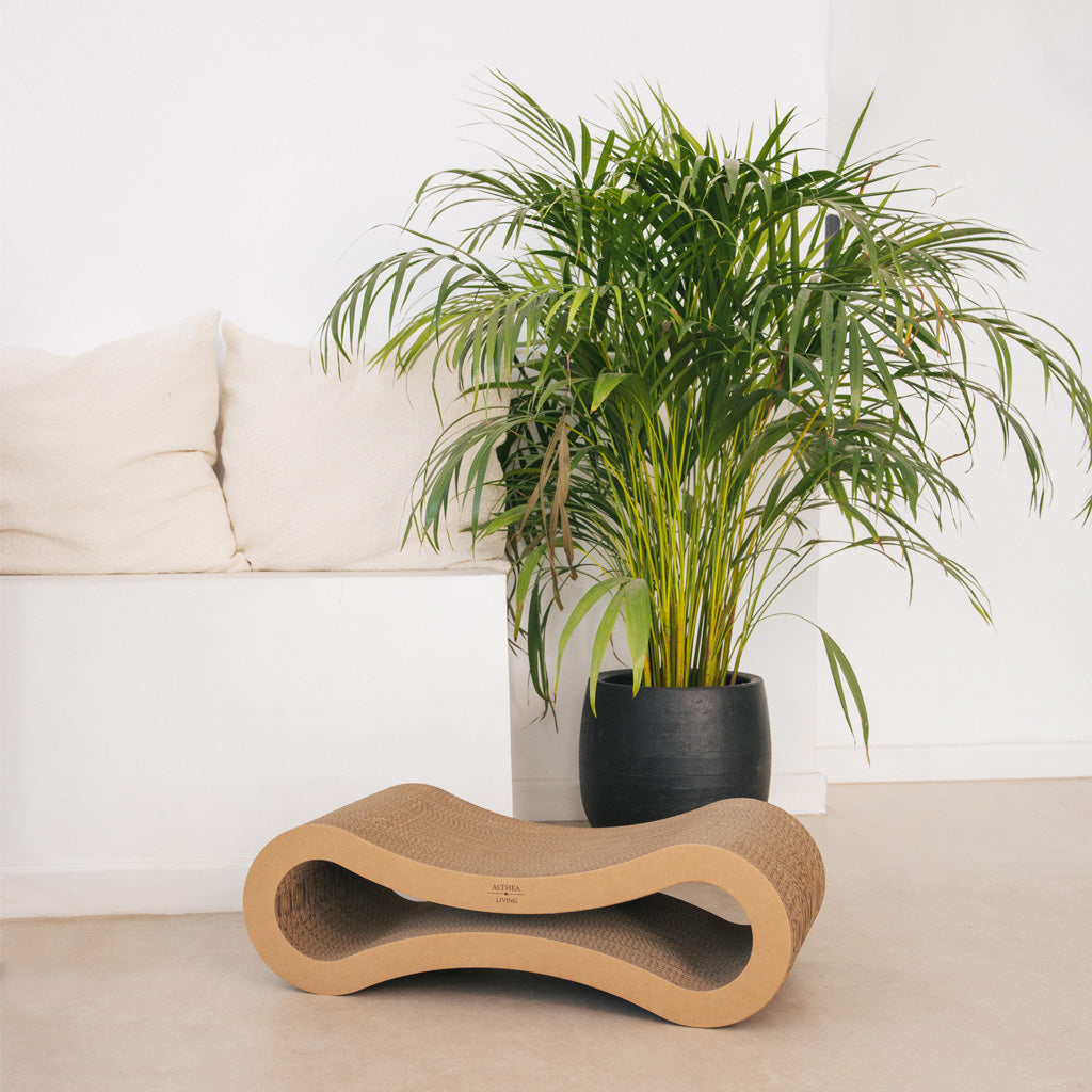 Rascador Para Gatos Con Forma De Infinito, Cartón Corrugado, Reversible_3