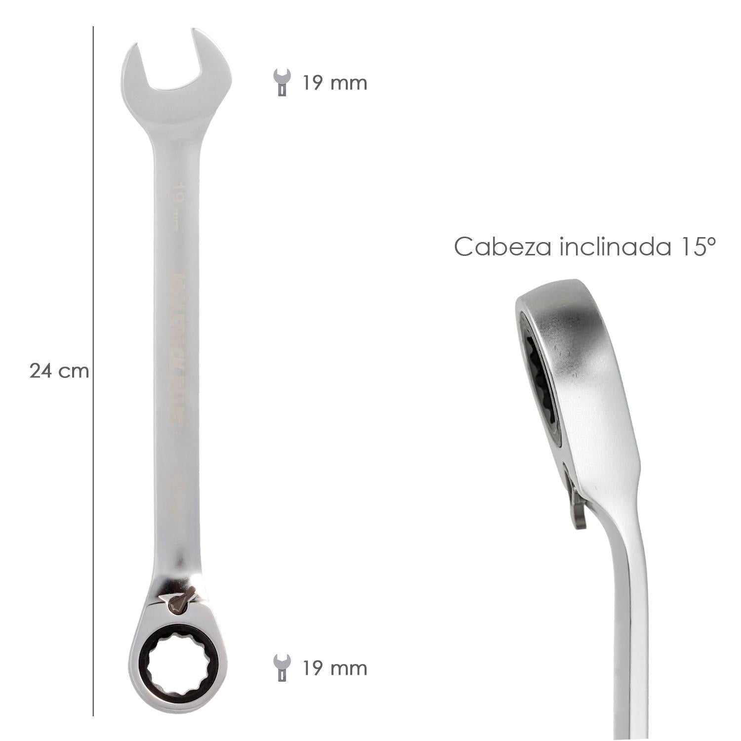 Llave Combinada Con Carraca 19 Mm. Din 3113