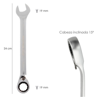 Llave Combinada Con Carraca 19 Mm. Din 3113