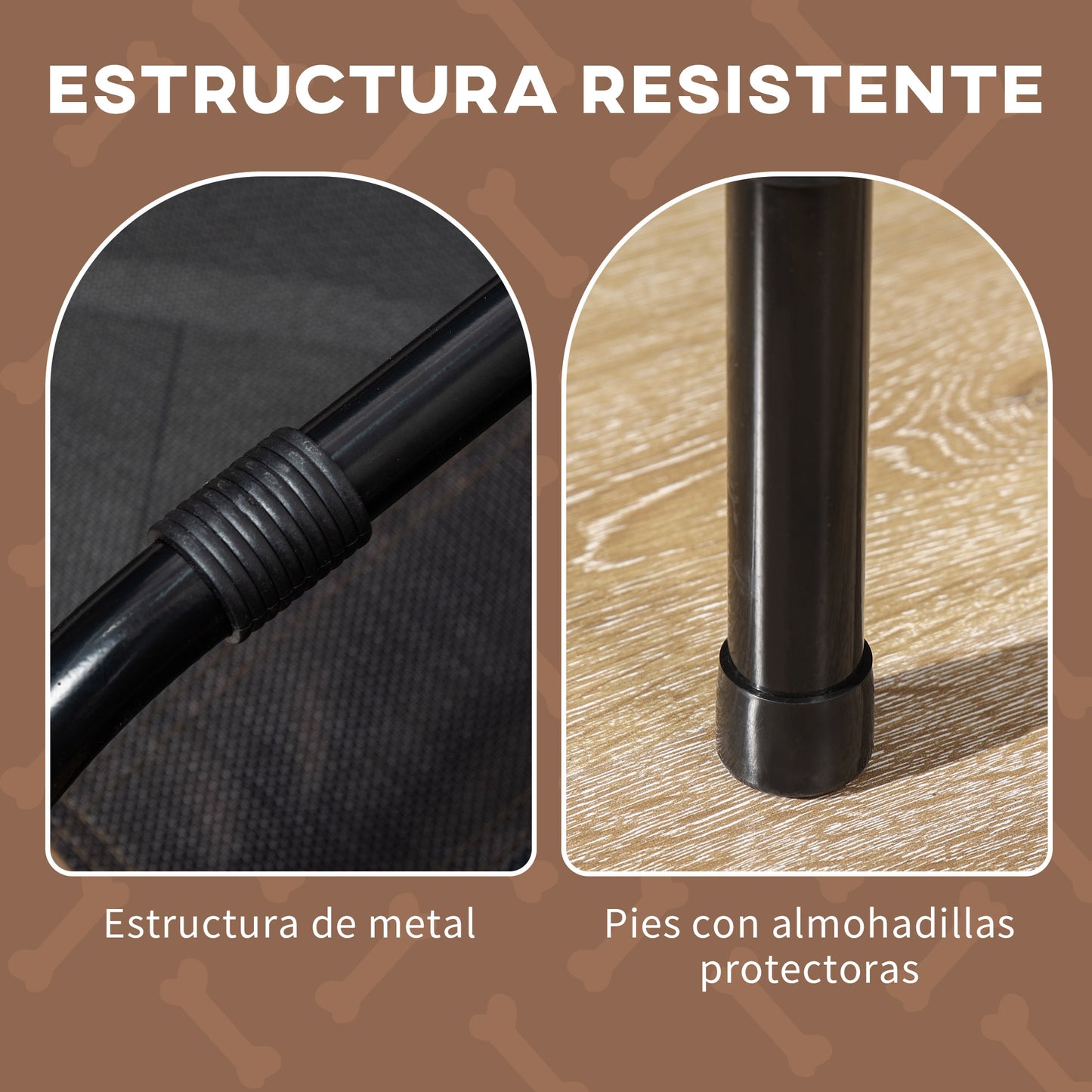 Pawhut Cama Elevada Para Mascotas Portátil Con Toldo Extraíble Exterior_3