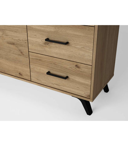 Mueble Aparador Natur 2 Puertas 3 Cajones Acabado Natural/bocamina, 136.3cm(ancho) 81cm(al_3