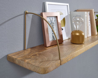 Estantería De Pared 120x25x22 Cm Madera Maciza De Mango Y Metal Industrial_4