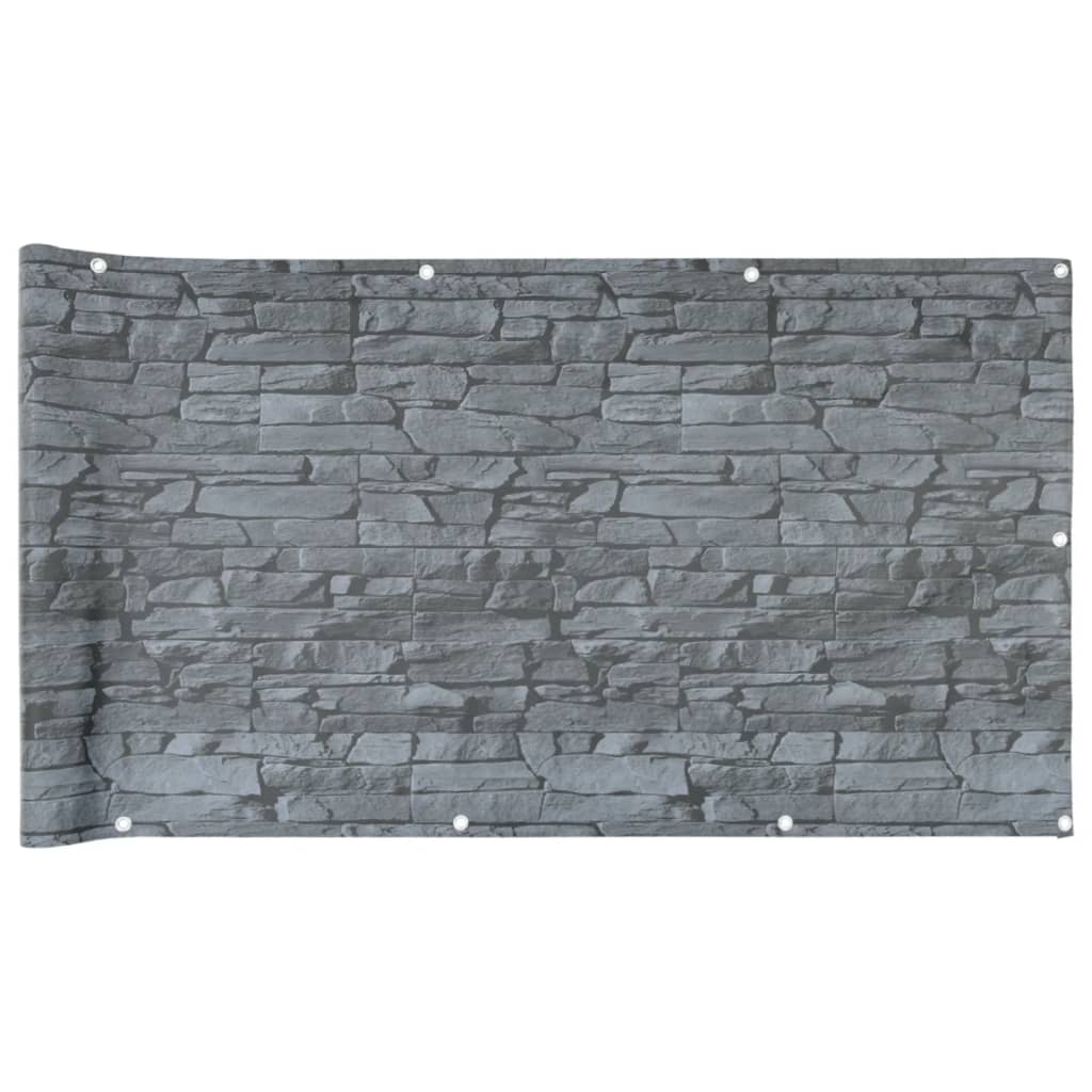 Pantalla De Privacidad De Balcón Pvc Look Piedra Gris 700x90 Cm / Vetonek_3