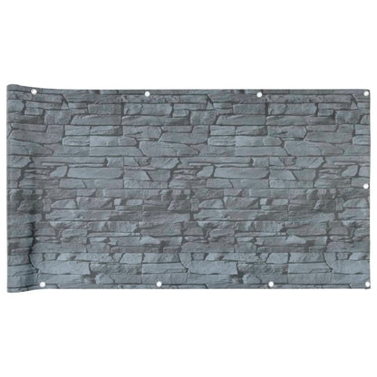 Pantalla De Privacidad De Balcón Pvc Look Piedra Gris 700x90 Cm / Vetonek_3