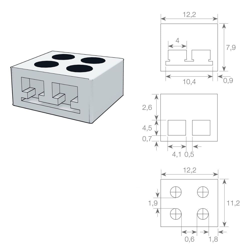 Conector Con Tornillos Para Tiras Led Smd, 10mm_4