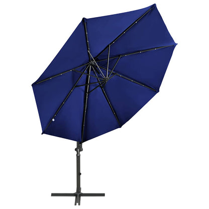 Vidaxl Sombrilla Jardín Voladiza Palo Y Luces Led Azul Celeste 300 Cm_3