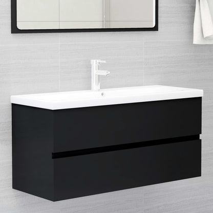 Mueble Con Lavabo Madera De Ingeniería Negro_0