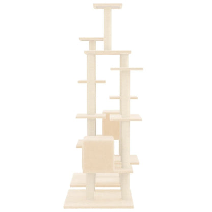 Vidaxl Rascador Para Gatos Con Postes De Sisal Color Crema 145 Cm_3