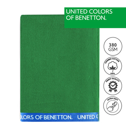 Toalla De Playa 90x160cm 380gsm Velour 100%algodon Verde Casa Benetton_1